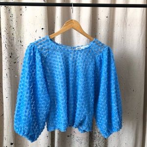 Puffy sleeve floral blouse